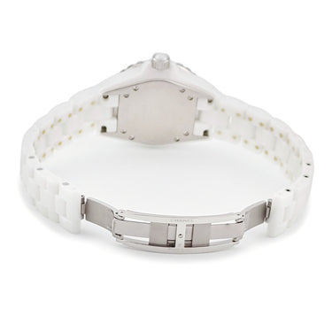 腕時計 シャネル CHANEL J12 H1628 クオーツ レディース 純正ダイヤ ホワイト セラミック デイト 逆回転防止ベゼル