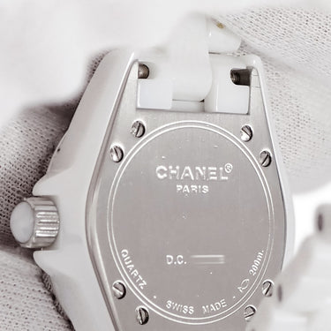 腕時計 シャネル CHANEL J12 H1628 クオーツ レディース 純正ダイヤ ホワイト セラミック デイト 逆回転防止ベゼル