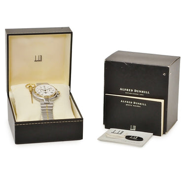 腕時計 ダンヒル dunhill ミレニアム トリプルカレンダー ムーンフェイズ クロノグラフ DC3319 自動巻き メンズ エルプリメロ 白