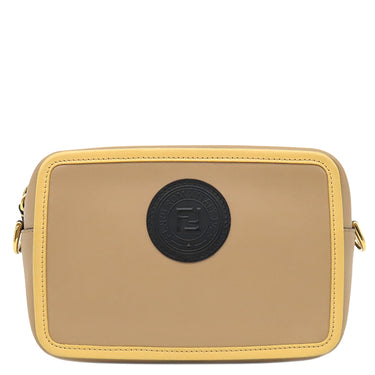 フェンディ FENDI ポシェットキャム 8BS019 ベージュ×イエロー×ブラック レザー ショルダーバッグ ゴールド金具 ショルダー ポシェット クロスボディ