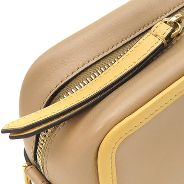 フェンディ FENDI ポシェットキャム 8BS019 ベージュ×イエロー×ブラック レザー ショルダーバッグ ゴールド金具 ショルダー ポシェット クロスボディ