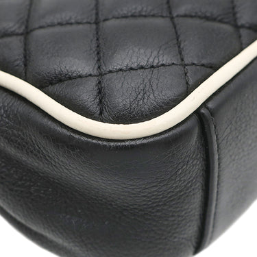 サンローラン SAINT LAURENT エンヴェロープ チェーンショルダー ブラック×ホワイト レザー ショルダーバッグ ガンメタル金具 YSL ロゴ カサンドラ キルティング