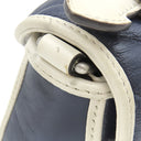 グッチ GUCCI GGマーモント ミニトップハンドル 583571 ネイビー×ホワイト レザー 2WAYバッグ シルバー金具 紺 白 ショルダー