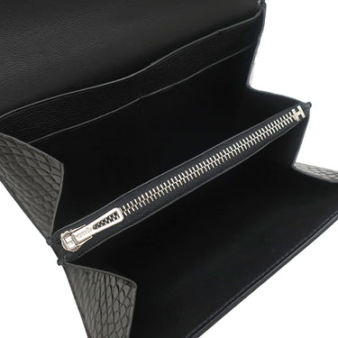 エルメス HERMES コンスタンス コンパクト ブラック アリゲーターマット 二つ折り財布 シルバー金具 コンパクトウォレット クロコ