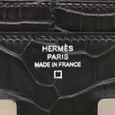 エルメス HERMES コンスタンス コンパクト ブラック アリゲーターマット 二つ折り財布 シルバー金具 コンパクトウォレット クロコ