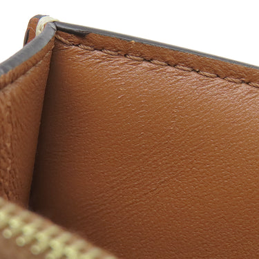 セリーヌ CELINE トリオンフ チェーンウォレット ホワイト×ブラウン PVCコーティングキャンバス レザー チェーンウォレット ゴールド金具 白 茶 ショルダー