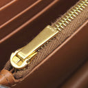 セリーヌ CELINE トリオンフ チェーンウォレット ホワイト×ブラウン PVCコーティングキャンバス レザー チェーンウォレット ゴールド金具 白 茶 ショルダー