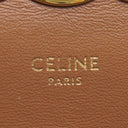 セリーヌ CELINE トリオンフ チェーンウォレット ホワイト×ブラウン PVCコーティングキャンバス レザー チェーンウォレット ゴールド金具 白 茶 ショルダー