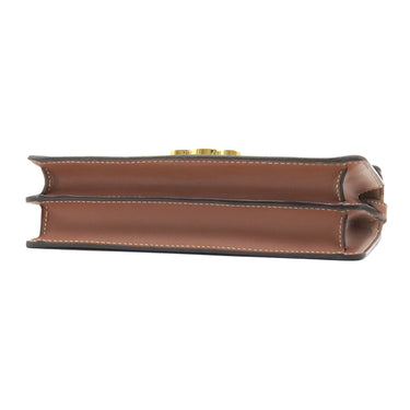 セリーヌ CELINE トリオンフ チェーンウォレット ホワイト×ブラウン PVCコーティングキャンバス レザー チェーンウォレット ゴールド金具 白 茶 ショルダー