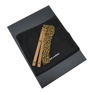 サンローラン SAINT LAURENT ル マイヨン 696608 ベージュ キャンバス レザー チェーンウォレット ゴールド金具 ウォレットバッグ ショルダー クラッチ