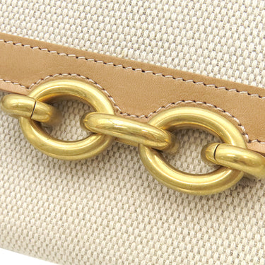 サンローラン SAINT LAURENT ル マイヨン 696608 ベージュ キャンバス レザー チェーンウォレット ゴールド金具 ウォレットバッグ ショルダー クラッチ