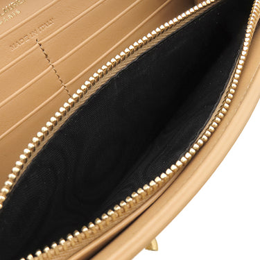 サンローラン SAINT LAURENT ル マイヨン 696608 ベージュ キャンバス レザー チェーンウォレット ゴールド金具 ウォレットバッグ ショルダー クラッチ