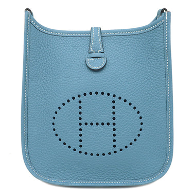 エルメス HERMES エヴリン TPM 16 ショート ニューブルージーン トリヨンクレマンス ショルダーバッグ シルバー金具 エブリン 水色 2025年製