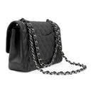 シャネル CHANEL マトラッセ25 ダブルフラップ A01112 ブラック キャビアスキン ショルダーバッグ シルバー金具 チェーンショルダー