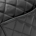 シャネル CHANEL マトラッセ25 ダブルフラップ A01112 ブラック キャビアスキン ショルダーバッグ シルバー金具 チェーンショルダー