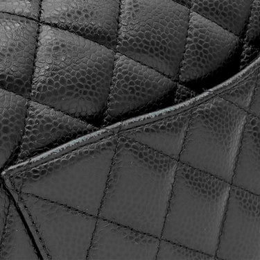 シャネル CHANEL マトラッセ25 ダブルフラップ A01112 ブラック キャビアスキン ショルダーバッグ シルバー金具 チェーンショルダー