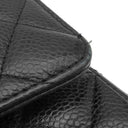 シャネル CHANEL マトラッセ25 ダブルフラップ A01112 ブラック キャビアスキン ショルダーバッグ シルバー金具 チェーンショルダー