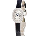 腕時計 カルティエ Cartier ベニュワール ミニ WJBA0050 クオーツ レディース K18WG無垢 純正ダイヤ シルバー ローマン オーバル 青針