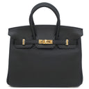 エルメス HERMES バーキン25 ブラック ヴォースイフト ハンドバッグ ゴールド金具 黒