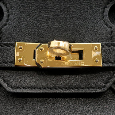 エルメス HERMES バーキン25 ブラック ヴォースイフト ハンドバッグ ゴールド金具 黒