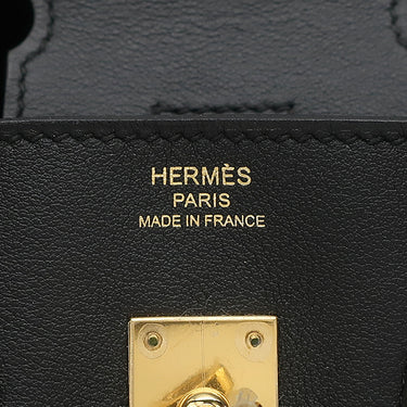 エルメス HERMES バーキン25 ブラック ヴォースイフト ハンドバッグ ゴールド金具 黒