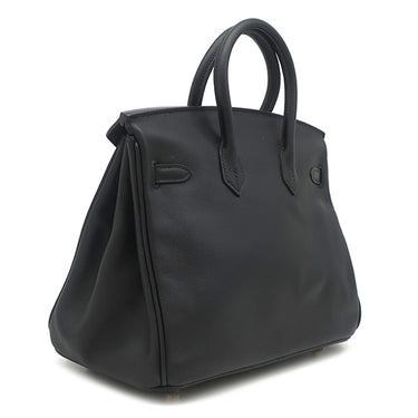エルメス HERMES バーキン25 ブラック ヴォースイフト ハンドバッグ ゴールド金具 黒