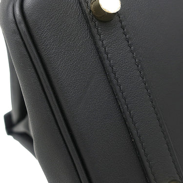 エルメス HERMES バーキン25 ブラック ヴォースイフト ハンドバッグ ゴールド金具 黒