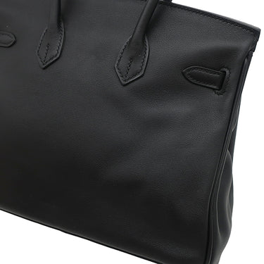 エルメス HERMES バーキン25 ブラック ヴォースイフト ハンドバッグ ゴールド金具 黒