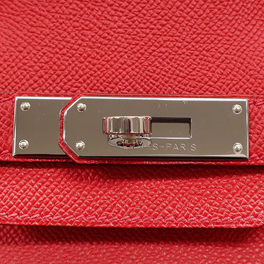 エルメス HERMES バーキン30 ルージュカザック ヴォーエプソン ハンドバッグ シルバー金具 赤