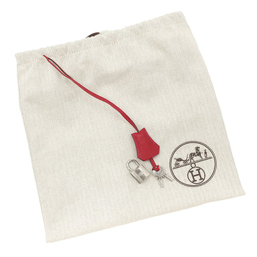 エルメス HERMES バーキン30 ルージュカザック ヴォーエプソン ハンドバッグ シルバー金具 赤