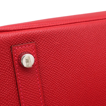 エルメス HERMES バーキン30 ルージュカザック ヴォーエプソン ハンドバッグ シルバー金具 赤