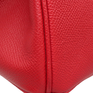 エルメス HERMES バーキン30 ルージュカザック ヴォーエプソン ハンドバッグ シルバー金具 赤