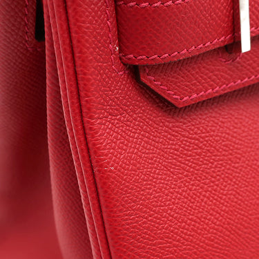 エルメス HERMES バーキン30 ルージュカザック ヴォーエプソン ハンドバッグ シルバー金具 赤