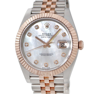 腕時計 ロレックス ROLEX デイトジャスト 41 126331NG ランダム番 自動巻き メンズ メーカーOH済 ランダム番 K18エバーRG×SS 純正ダイヤ シェル