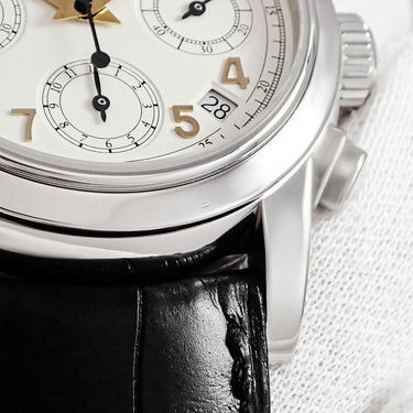 腕時計 ジラールペルゴ GIRARD PERREGAUX クラシックスポーツ クロノグラフ 8021 自動巻き メンズ スモールセコンド デイト アイボリー