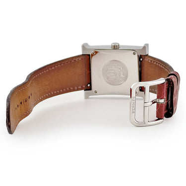 腕時計 エルメス HERMES Hウォッチ MM HH3.530 自動巻き レディース 純正ダイヤ スパークリングホワイトラッカー H型 スクエア