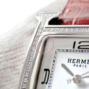 腕時計 エルメス HERMES Hウォッチ MM HH3.530 自動巻き レディース 純正ダイヤ スパークリングホワイトラッカー H型 スクエア