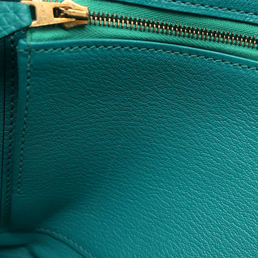 エルメス HERMES バーキン30 ブルーパオン トリヨンクレマンス ハンドバッグ ゴールド金具 青緑