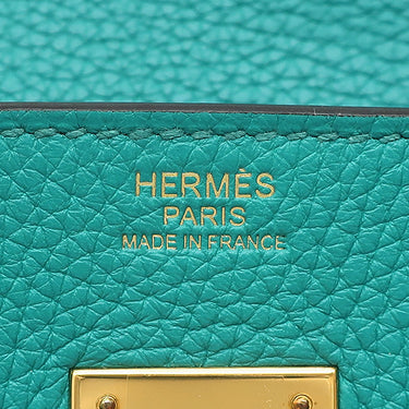 エルメス HERMES バーキン30 ブルーパオン トリヨンクレマンス ハンドバッグ ゴールド金具 青緑