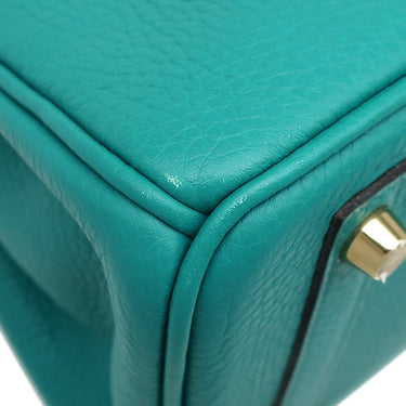 エルメス HERMES バーキン30 ブルーパオン トリヨンクレマンス ハンドバッグ ゴールド金具 青緑