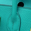 エルメス HERMES バーキン30 ブルーパオン トリヨンクレマンス ハンドバッグ ゴールド金具 青緑