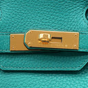 エルメス HERMES バーキン30 ブルーパオン トリヨンクレマンス ハンドバッグ ゴールド金具 青緑