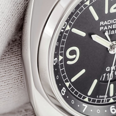 腕時計 パネライ PANERAI ラジオミール GMT アラーム 42mm PAM00098 I番 自動巻き メンズ I番 ブラック デイト デュアルアイム