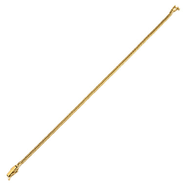 喜平 KIHEI K18 18金 18.5cm 4.1g 6面ダブル W イエローゴールド K18YG ブレスレット 造幣局検定マーク ※ショッピングローン対応していません