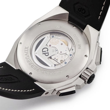 腕時計 ジラールペルゴ GIRARD PERREGAUX クロノホーク 49970-11-131-HDBA 自動巻き メンズ OH済 ギョーシェ クロノグラフ デイト