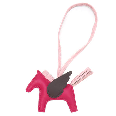 エルメス HERMES ロデオPM ペガサス フランボワーズ×ローズサクラ×ルージュセリエ アニョーミロ バッグチャーム ピンク 赤茶