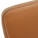 エルメス HERMES アザップ シルクイン コンパクト ゴールド ヴォーエプソン コインケース シルバー金具 茶 ラウンドジップ