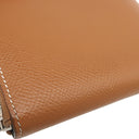 エルメス HERMES アザップ シルクイン コンパクト ゴールド ヴォーエプソン コインケース シルバー金具 茶 ラウンドジップ