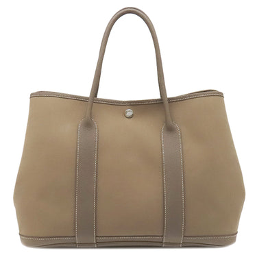 エルメス HERMES ガーデンパーティー PM 36 エトゥープ トワルオフィシエ ネゴンダ トートバッグ シルバー金具 グレージュ