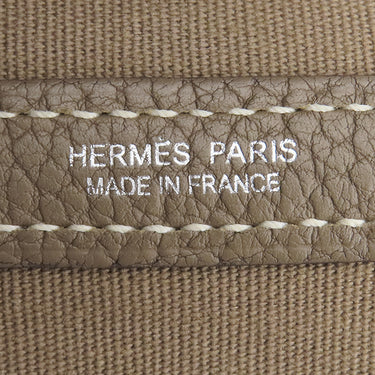 エルメス HERMES ガーデンパーティー PM 36 エトゥープ トワルオフィシエ ネゴンダ トートバッグ シルバー金具 グレージュ